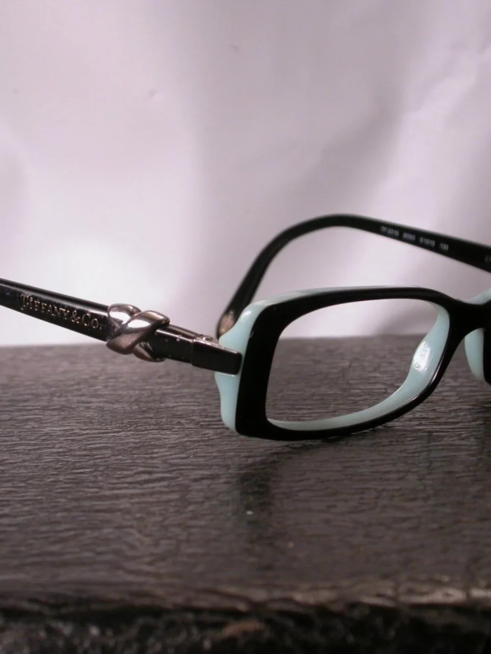 Authentic Tiffany Designer Black Blue and Chrome Eyeglasses Frames Made in Italy